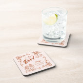 ハンドドローお洒落ドハロウィンブライダルシャワー コースター (右側)