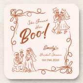 ハンドドローお洒落ドハロウィンブライダルシャワー コースター (正面)