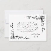 ハンドドローお洒落ドハロウィンブライダルシャワー サンキューカード (裏面)