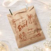 ハンドドローお洒落ドハロウィンブライダルシャワー フェイバーバッグ (クリップ留めされた状態)