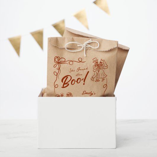 ハンドドローお洒落ドハロウィンブライダルシャワー フェイバーバッグ (パーティー)