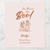 ハンドドローお洒落ドハロウィンブライダルシャワー ワインラベル (シングルラベル)