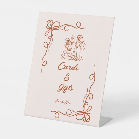 ハンドドローお洒落ドハロウィンブライダルシャワー 台座サイン (正面)