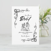 ハンドドローお洒落ドハロウィンブライダルシャワー 招待状 (スタンド正面)