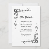 ハンドドローお洒落ドハロウィンブライダルシャワー 招待状 (裏面)