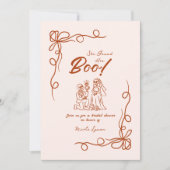 ハンドドローお洒落ドハロウィンブライダルシャワー 招待状 (正面)