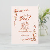 ハンドドローお洒落ドハロウィンブライダルシャワー 招待状 (スタンド正面)