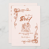 ハンドドローお洒落ドハロウィンブライダルシャワー 招待状 (正面/裏面)