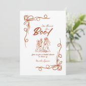 ハンドドローお洒落ドハロウィンブライダルシャワー 招待状 (スタンド正面)