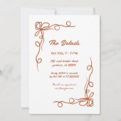 ハンドドローお洒落ドハロウィンブライダルシャワー 招待状 (裏面)