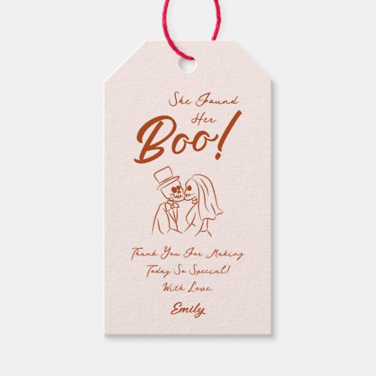 ハンドドローお洒落ドハロウィン結婚ズ ギフトタグ (正面)