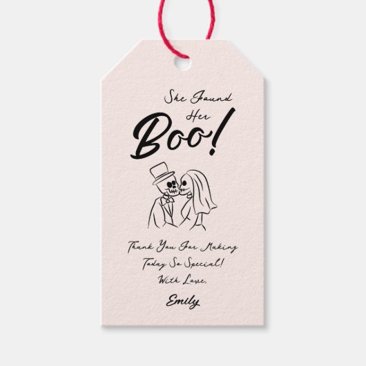 ハンドドローお洒落ドハロウィン結婚ズ ギフトタグ (正面)