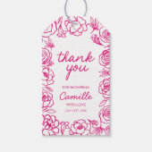 ハンドドローお洒落ドフローラサンキューラベル ギフトタグ (正面)