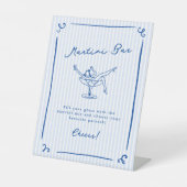 ハンドドローお洒落ドブルーラストトーストマーティーニバー 台座サイン (正面)