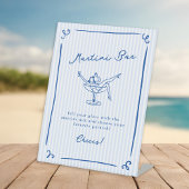 ハンドドローお洒落ドブルーラストトーストマーティーニバー 台座サイン