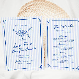 ハンドドローお洒落ドブルー最後のトースト週末 招待状