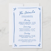 ハンドドローお洒落ドブルー最後のトースト週末 招待状 (裏面)