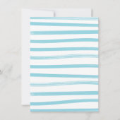 ハンドドローお洒落ドベビーシャワー物干し少年 招待状 (裏面)