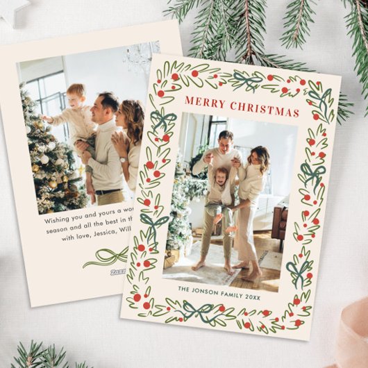 ハンドドローお洒落ドボホクリスマス2写真 シーズンカード