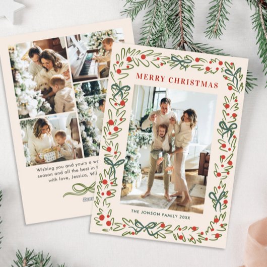 ハンドドローお洒落ドボホクリスマス5写真 シーズンカード