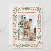 ハンドドローお洒落ドボホクリスマス5写真 シーズンカード (正面)