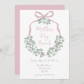 ハンドドローお洒落ドマザーズデイブランチ招待状 招待状 (正面/裏面)