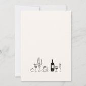 ハンドドローお洒落ドレトロ&シ結婚ック 招待状 (裏面)