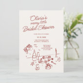 ハンドドローお洒落ド小メリーブライダルシャワー 招待状 (スタンド正面)