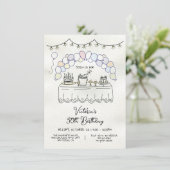 ハンドドローお洒落ド成人誕生日パーティー 招待状 (スタンド正面)