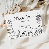 ハンドドローお洒落ド結婚の感謝 エンクロージャーカード