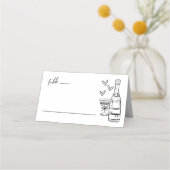 ハンドドローお洒落ド結婚ズ プレイスカード (正面)