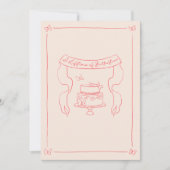 ハンドドローお洒落ド蝶テーマブライダルシャワー 招待状 (正面)