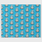 ハンドドローお洒落雪だるまクリスマス ラッピングペーパー (フラット)