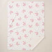 ハンドドローかわいいハートと愛 シェルパブランケット (正面)