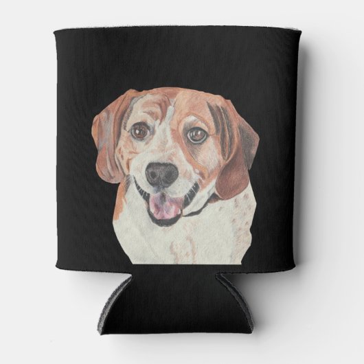 ハンドドローかわいらしドビーグルクーラーボックス 缶クーラー (正面)