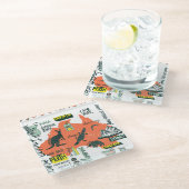 ハンドドローされたオーストラリアのアトラクション、タイポグラフィポスト ガラスコースター (アングル)