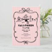 ハンドドローされたハロウィーンディナーパーティー 招待状 (スタンド正面)