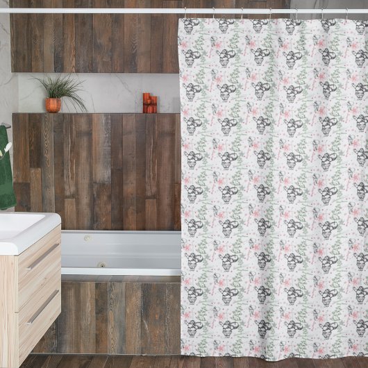 ハンドドローのサンタクロースのクリスマス シャワーカーテン