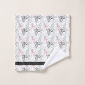 ハンドドローのサンタクロースのクリスマス バスタオルセット (ウォッシュタオル)