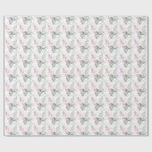 ハンドドローのサンタクロースのクリスマス ラッピングペーパー (フラット)