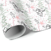 ハンドドローのサンタクロースのクリスマス ラッピングペーパー (ロールコーナー)