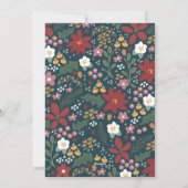 ハンドドローはっきりしたドクリスマスフローラホリデーフォトカード シーズンカード (裏面)