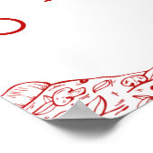 ハンドドローは愛とピザブライダルシャワーへようこそ ポスター (角)