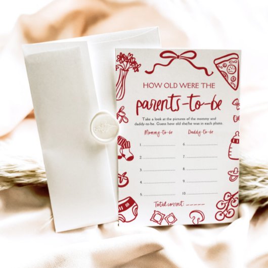 ハンドドローイタリアンドの赤ちゃんシャワーの年齢 招待状