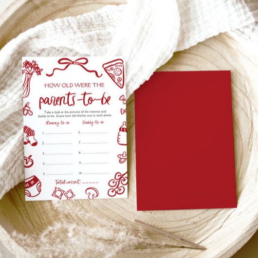 ハンドドローイタリアンドの赤ちゃんシャワーの年齢 招待状