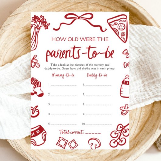 ハンドドローイタリアンドの赤ちゃんシャワーの年齢 招待状