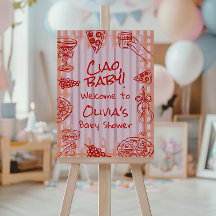 ハンドドローイタリアンドピザチャオベビーベビーシャワー