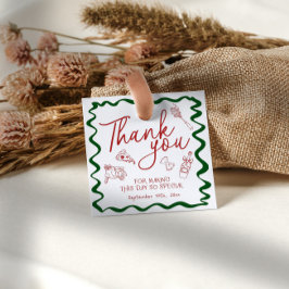 ハンドドローイタリアンドピザブライダルシャワーありがとう フェイバータグ