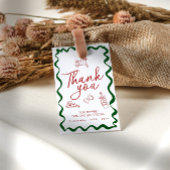 ハンドドローイタリアンドピザブライダルシャワーありがとう フェイバータグ