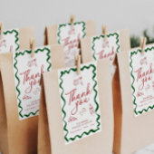 ハンドドローイタリアンドピザブライダルシャワーありがとう フェイバータグ